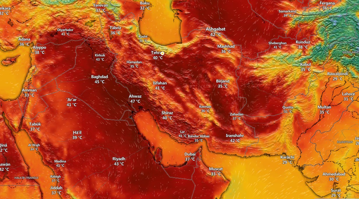 آژیر خطر در ایران به صدا درآمد/ گرد و غبار در شرق کشور ۱۰برابر حد مجاز شد/ هم اکنون گاز سمی ازن در تهران و اصفهان ۳برابر حد مجاز/ تهران رکورد گرمایی خود را زد